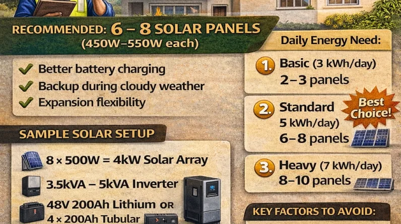 How Many Solar Panels for a 3-Bedroom House in Nigeria (2026 Guide)