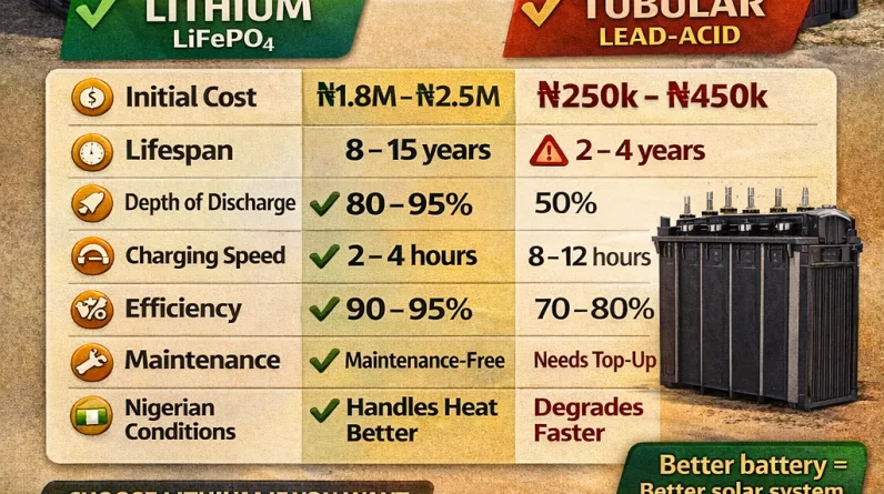 Lithium vs Tubular Battery in Nigeria (2026): Which Should You Choose?
